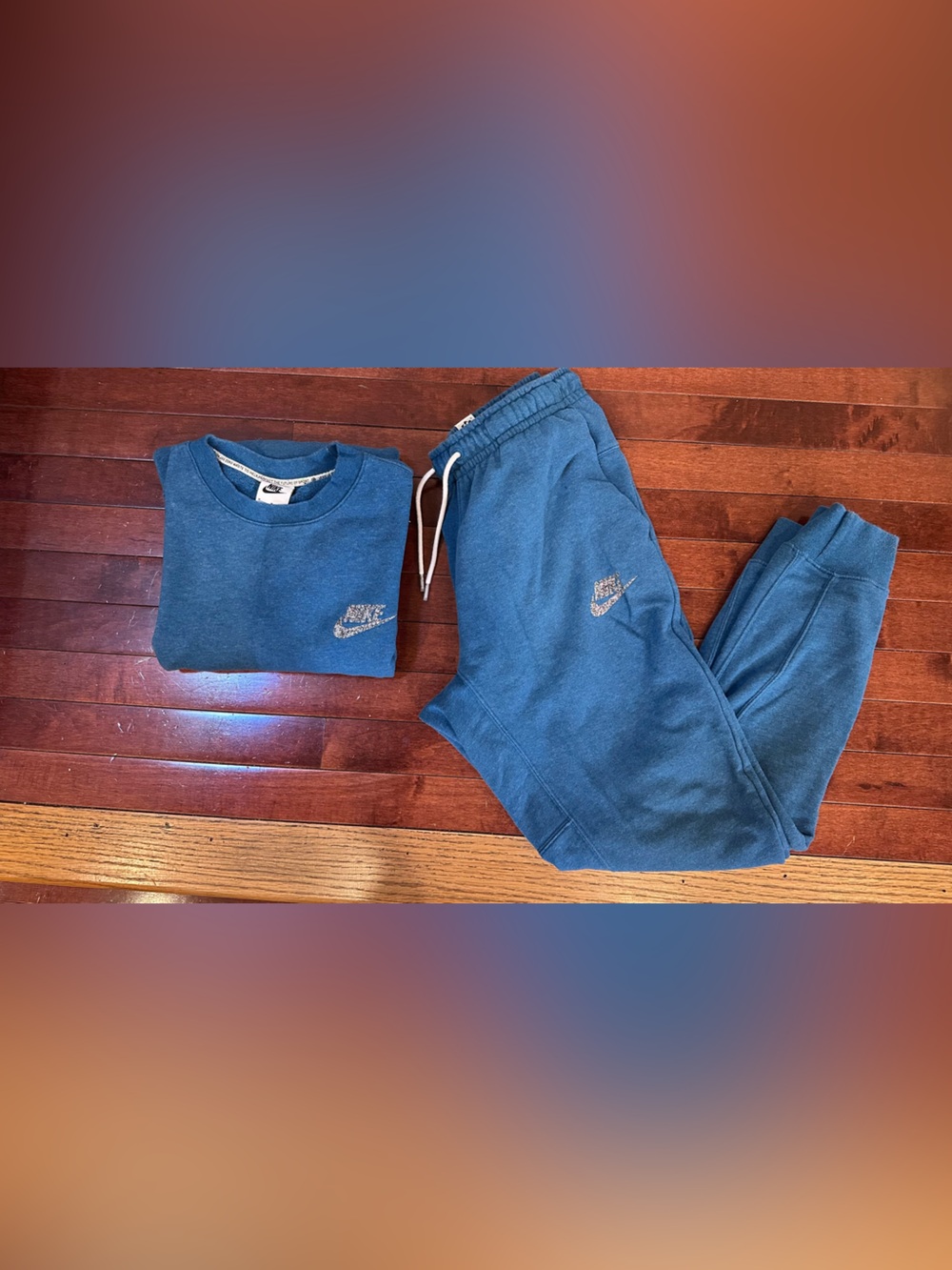 Nike Teal-Blue Sweatsuit with Swoosh Accent
